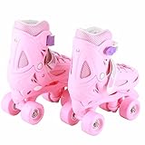 Drfeify Kleinkind-Rollschuhe mit 8 Selbst Erzeugten Lichträdern Sichere und Komfortable Roller-Schuhe für