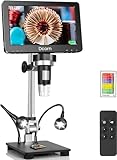 Dcorn 7'' LCD Digitales Mikroskop 1500X, 16MP 1080P Mikroskop für Erwachsene Lötmünzen, LCD Mikroskop mit Bildschirm Microscope mit 10 LED Fülllichter, Windows/Mac Kompatibel, Inklusive Objektträger
