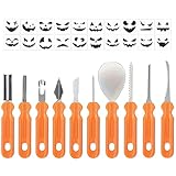 Generico Komplettes Set zum Schnitzen, Werkzeug für | Sägemesser und Schnitzmesser mit Vorlagen für Halloween Handwerk