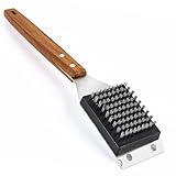 MplehDa Grillreinigung Grillbürste, 2 in1 Grill-Reinigungs-Bürsten mit Edelstahl-Schaber, BBQ Grill Bürste für den Außengrill, Reinigungsbürste Grill Gross 38CM, Grillreinigungsbürste Barbecuebürste