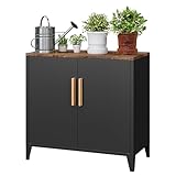 Sightlife Metallschrank Aufbewahrungsschrank Metall kommode Sideboard Küchenschrank Balkonschrank Beistellschrank Gartenschrank Aktenschrank Flurschrank Verstellbarer Einlegeboden 40T x 80B x 76H cm