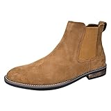 Bruno Marc Herren Chelsea Boots Wildleder Stiefel Stiefeletten,Size 44,Bräunen Wildleder,URBAN-06
