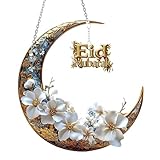 Mond-Sonnenfänger, Eids Mubaraks Auto-Innendekoration, Ornament, 2D-Acryl, hängende Wanddekoration, Sonnenfänger, für Arbeitszimmer, Schlafzimmer, Blume, Mond Anhänger