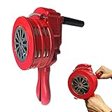 HEZHU Handsirene Tragbarer Handkurbel Sirenen Aluminiumgehäuse Sirene 110dB Manuell Betriebenes Sirenen für Feueralarm den Heim- oder professionellen Einsatz sowie Luftverteidigung (Rot)