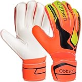 Torwarthandschuhe mit Fingersave, Junior Unisex Fußball Torwarthandschuhe Super-Grip mit Dicker Latex, Extreme Starke Kontrolle Torwarthandschuhe für Kinder, Erwachsene und Jugendliche