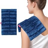 Comfytemp Körnerkissen 36x20cm Mikrowelle Wärmekissen mit Ultraweiche Oberfläche, Natürliche Leinsamen Feuchte Wärme für Handgelenk Arm Nacken Schulter Bauch Knie