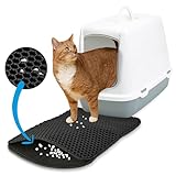 Katzenklo Matte Schwarz XS : Katzenmatte 30x40cm Waschbar Extra Klein – Katzenstreu Auffangmatte – Platzsparende Katzentoilette Matte – Katzentoilette Vorleger – Katzenklomatte von Inovida