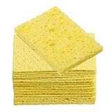 HJZHII 60 Stück Lötschwämme, 2 x 1,4 Zoll Lötspitzenreiniger Ersatz Lötkolben Reinigungsschwämme Hochtemperaturbeständige Schweißlötkolben Reinigungspads Löt Zubehör für Werkbänke und Werkstätten