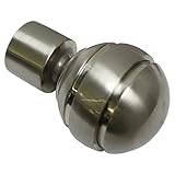 Gardinia 10011162 Endknopf/Endstück Kugel für Gardinenstangen, Serie Chicago, Durchmesser 20 mm, edelstahloptik