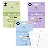 Cosmeau Waschmittel Blätter Mix Pack - bis zu 60 Waschgänge (30 Blätter) - Nachhaltiges Waschmittel für Weiß, Farbe und Schwarz - Plastikfrei, Abbaubar & Perfektes Reisewaschmittel