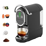 Mini-Kaffeepadmaschine 5-in-1 für Nespresso, Dolce Gusto, Lavazza A Modo Mio Kapseln, ESE 44 mm, Kaffeepads und gemahlener Kaffee, 20 bar, 1450 W, LED-Display, Wasser einstellbar 7 Stufen, ST-542S