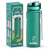 Luyiilo Trinkflasche Kinder Auslaufsicher 500 ml, BPA-Frei Trinkflasche mit Fruchteinsatz, Trinkflasche Kohlensäure Geeignet, Trinkflasche Kinder Perfekt für Schule, Kindergarten, Sport (Grün)