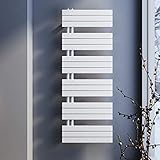 SONNI Badheizkörper Flach Handtuchtrockner 1590 x 600 mm Weiß Handtuchwärmer Seitenanschluss Panel Handtuchheizkörper 1593W