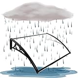 Vordach für Haustür 200 x 60 cm Polycarbonat Hohlkammerplatte klar, 150x60cm Pultbogenvordach Überdachung Haustür Haustürvordach Pultvordach