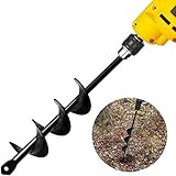 Linkhood Schlangenbohrer, 4,6 x 38,1 cm, für Gartenpflanzen, Blumenzwiebelschnecke und Beetpflanzen-Erdbohrer für 3/8 Zoll Sechskantbohrer, Erdbohrer, Zaunpfosten, Regenschirm-Lochbagger (4,6 x 37 cm)