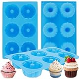 VAVPUP 3 Stück Silikon Kuchenform,6 Mulden Silikon Kuchenform antihaftbeschichtet Donut Form wiederverwendbar,Kuchen-Backform kleine Kuchen-Backform,Multifunktions Donuts Backformen