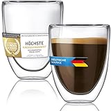 Dimono®️ Doppelwandiges Espressoglas 80ml Espresso-Tasse aus Borosilikat-Glas (2 Stück)