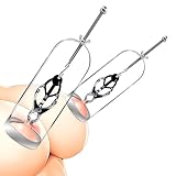 Nippelklemmen für Frauen BDSM Stainless Brustwarzen Klemmen drehbare Dehnung Nipple Clamp Metall Butterfly Clamps Set ideal für SM Bondage Paare Flirten