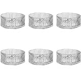 Zoha Glasschalen 6er Set Linea - Facettiertes Design mit Premium-Kristallglas - 11 cm Durchmesser, 5 cm Höhe - Snackschale für Nüsse und Dips
