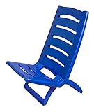 Kreher Tragbarere Klappbarer Campingstuhl/Strandstuhl aus Kunststoff mit Belastbarkeit bis 100 kg (Blau)