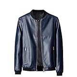 vejtmcc Herren Bomberjacke Pu Lederjacke Übergangsjacke, Kunstlederjacke Freizeit Übergangs Jacke, Fliegerjacke Kunstleder Farbvarianten Jacke Bikerjacke Stehkragen Winterjacke Streetwear
