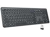 OMOTON Tastatur Kabellos, 2.4GHz Wireless Tastaturen für Windows 11/10/8/7/XP, QWERTZ Layout Kabellose Tastatur mit Multimedia-Tasten, Kompatibel mit PC, Computer, Notebook, Laptop,Schwarz