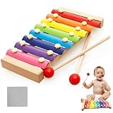 Xylophon,Xylophon Kinder,Glockenspiel für Kinder,Xylophon Baby,Xylophon Holz,Musik Xylophon aus Holz Bunte Tonleiter,Xylophon Glockenspiel Holz Musikinstrumente (8-Keys)