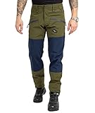 Rock Creek Herren Softshell Hose Cargohose Outdoorhose Wanderhose Herrenhose Wasserdicht Skihose Arbeitshose Winterhose Trekkinghose H-245 Dunkelgrün XL
