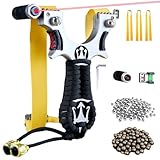 HIULLEN Steinschleuder Profi Für Jagd, Zwille Steinschleuder, Schleuder Set mit 3 Gummibändern 300 Tonkugeln 300 Stahlkugeln,Sport Outdoor Slingshot Katapult,Steinschleuder Gummi für Anfänger Profis