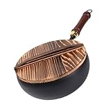 YROHGKPN Professionelle 24-cm Gusseisenpfannen Mit Flachem Boden Und Schnellem Aufheizdesign Für Hobbyköche Und Familienmahlzeiten. Suppenkochtopf in Familiengröße