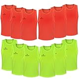 FIBOGOUP Fußball Trainingsweste,Fussball Leibchen Kinder Erwachsene,Fussballtraining Zubehör,Westen fürs Teamtraining (12 Stück, Größe M)