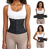 RICKMASK Waist Trainer Damen Fitness Waisttrainer, Bauchweggürtel Gürtel Verstellbarer,Korsett Damen Bauchweg Waisttrainer Taillenformer (Übergröße, Schwarz, S)