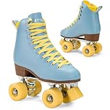 ATTABO Rollschuhe Mädchen Cascada Größe 39 EU Ökoleder Obermaterial Belüftung Aluminium Kufe 82A Räder Roller Skates mit Zehenschutz und Sicheres Bremsen