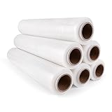 Inoverse 6 Rollen Stretchfolie Transparent Wickelfolie 50cm/300 m - 2kg, Folie Für Möbel & Umzug, Palettenfolie, Handstretchfolie, Verpackungsfolie auf Rolle, Strechfolienrolle