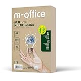 Recyclingpapier, DIN A4, 80 g, Papier für Kopierer und Drucker, Packungen mit 100 Blatt A4, 100% Recyclingpapier, m-office (100 Blatt)