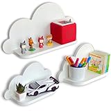 Petit Déco Weißes Wolkenregal 3er Set | einfache Montage u. Umweltfreundlich | Wandregal Kinderzimmer ideal als Tonieregal, Speilzeug- oder bücherregal Kinder oder Babyzimmer | Montessori Regal