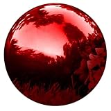 Milisten Garten reflektierende Kugel Gartenkugelkugeln rot Garten Reflexion roter Blickball edelstahlkugeln polierball Gartenschauball Polieren der reflektierenden Kugel Rostfreier Stahl