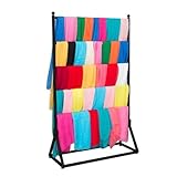 Generisch Schwarzer und weißer Handtuchständer mit 5 Ablagen, ideal als Hijab- und Schalablage, Leggings-Aufbewahrung für Kleiderschrank, Schlafzimmer oder als tragbares Kleiderregal für den