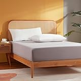 Sonive spannbettlaken 90x200cm, Bettlaken Gebürstete Polyesterfaser Spannbetttuch 30 cm Tiefe Tasche, Hellgrau