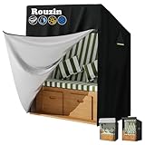 Rouzin Strandkorb Schutzhülle – Langlebige 420D wetterfeste Strandkorb-Abdeckung, 135×105×175/140cm, wasserdichte Hülle für Strandkörbe mit Reißverschluss, winterfeste Strandkorbhülle für 3-Sitzer