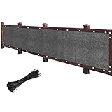 Strapazierfähige schwarze Sichtschutzmatte 1 x 2 m und 2 x 15 m, wetterfeste Netzplane für Balkon, Veranda und Garten, Outdoor-Sichtschutzzaun-Lösung, langlebiger Schutz für den Außenbereich