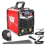 VECTOR WELDING ARC 200 Elektrodenschweißgerät Set- Schweißgerät Elektrode - Inverter Schweissgerät - Digitales Display - Inklusive Schweißhelm und umfassendem Zubehör (A2001D3)