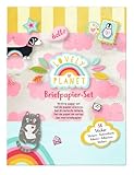 moses. Lovely Planet Briefpapier-Set - Briefbögen, Briefumschläge und bunte Sticker in praktischer Aufbewahrungsmappe, Utensilien für Brief-FreundInnen, Geschenk zur Einschulung, Kindergeburtstag