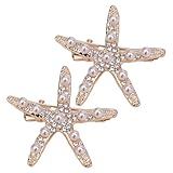 -Haarnadel, süße -Haarspange | 2X Strand Haarnadeln,Niedliche Haar-Accessoires, Haar-Accessoires, Strand-Haarnadeln, Perlen, Strasssteine, bequem für alle Frisuren