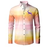 Generisch Weihnachtshemd Herren Winter Langarm Festliches Design Vollflächig Bedruckt Mit Motiv Elegante Manschettenknöpfe (XXL)