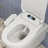 Intelligenter Smart Toilettensitz WC Bidet mit Düse, Elektrischer Dusch WC Sitz, WC Sitz mit Absenkautomatik, Dusch Funktion, Warmlufttrocknung, Einstellbarem Temperatur und Wasserdruck, Nachtlicht