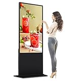 QIANMEI Digitaler 4K-Touchscreen-Kiosk, Digital Signage-Display, Bodenstehender Werbeplayer for Den Innenbereich, Digitale LED-Menütafel Mit WLAN-HDMI/USB-Eingang(50in)