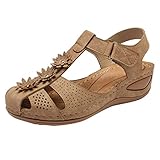 Frauen Mädchen Knöchel Zehen Sandalen weiche bequeme allesamt hohle Runde Frauen Frauen Freizeit Schuhe Schuhe Damen Rot 39 (Beige, 41)
