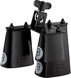 Meinl Percussion Triple Series Cowbell - 3-teiliges Set - 2,5 Zoll, 3,5 Zoll und 5 Zoll - Montierbar - Pulverbeschichteter Stahl, Schwarz (SLTRI-BK)