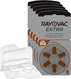 30x Rayovac Extra Advanced p312 Hörgerätebatterien 5x6er Blister PR41 Braun 24607 + Aufbewahrungsbox für 2 Hörgerätebatterien (10, 13, 312, 675), Batteriebox für 2 Knopfzellen bis 12 mm x 6 mm (Ø x H)